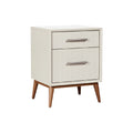 Moderne lade kast met ribbelpatroon en houten poten